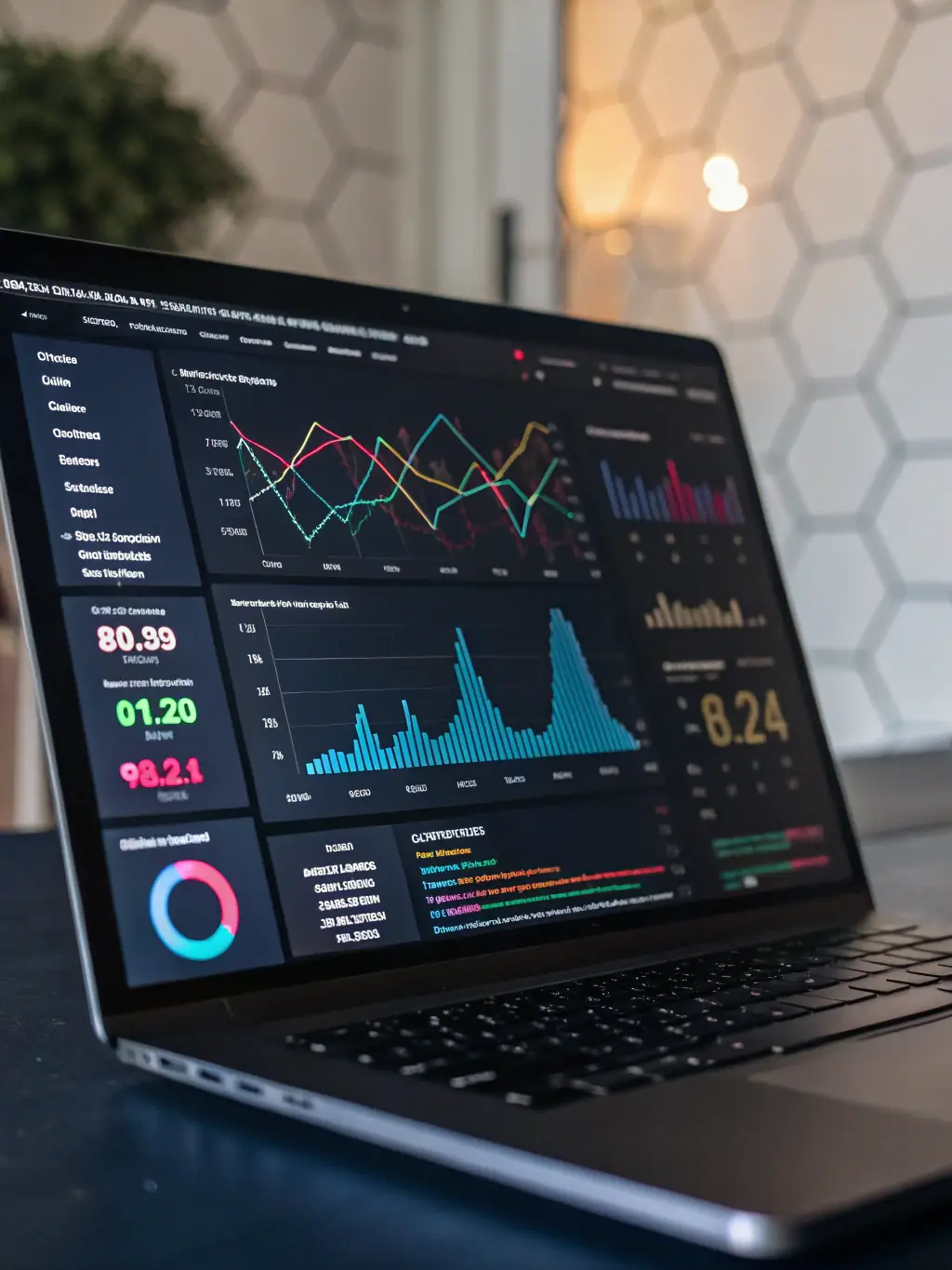 An analytics interface showing fuel consumption trends, cost breakdowns, and efficiency metrics for a fleet of vehicles operating in a coastal environment.